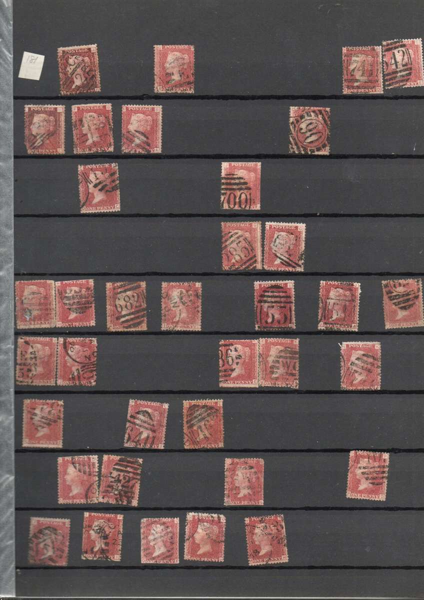 LIGHTHOUSE ALBUM 2ND HAND WITH MANY PENNY REDS. UNCHECKED. NOTATIONS SUGGEST PLATES 171-207. READ.