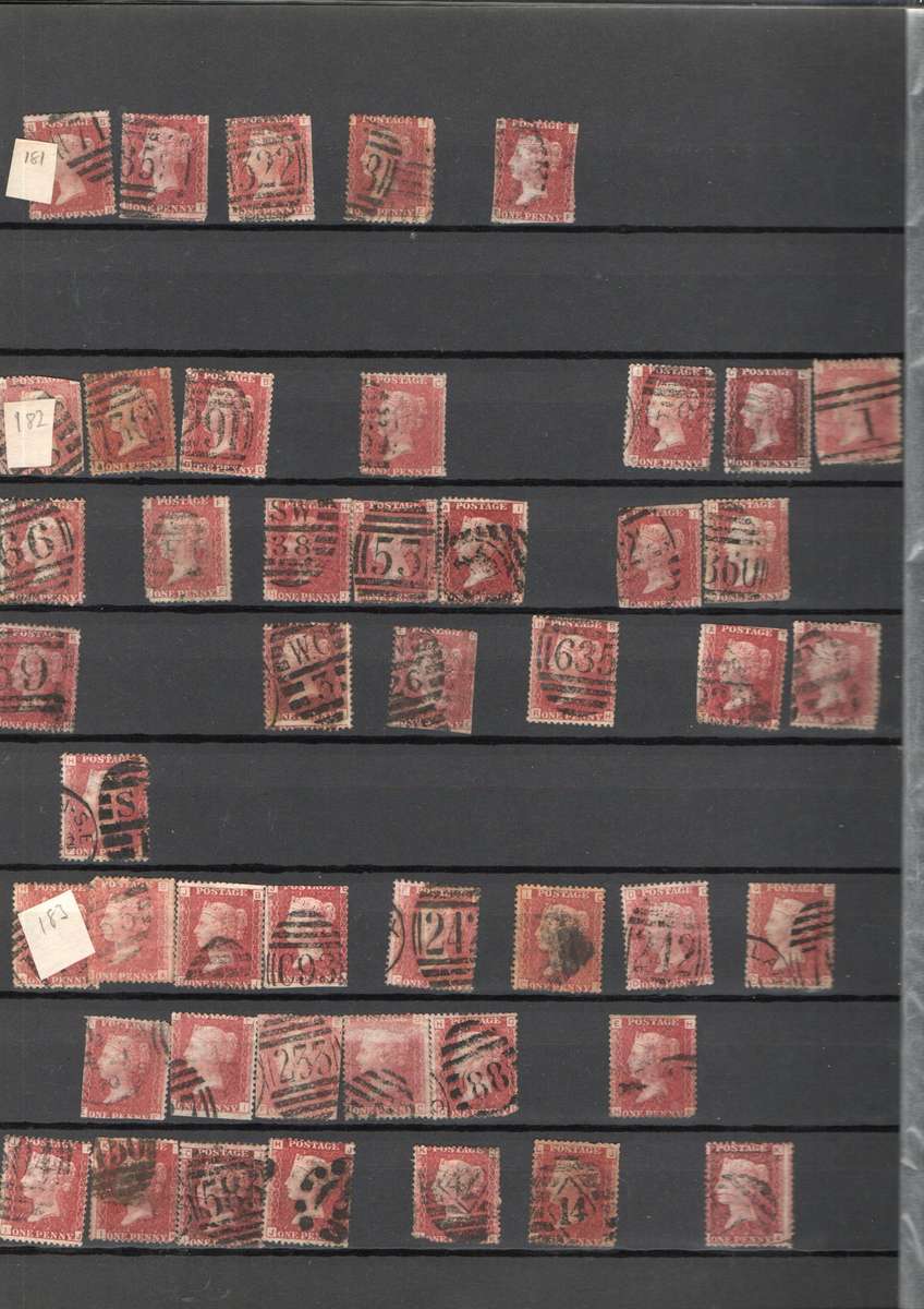 LIGHTHOUSE ALBUM 2ND HAND WITH MANY PENNY REDS. UNCHECKED. NOTATIONS SUGGEST PLATES 171-207. READ.