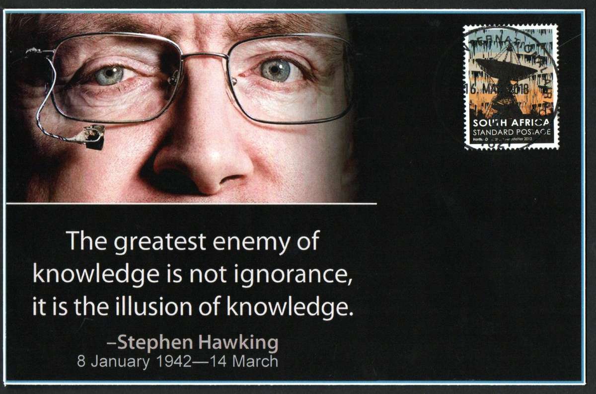 RSA 2018 STEPHEN HAWKING COMMEMORATIVE COVER PRIVATELY MADE. AS PER SCANS. NICE ITEM.