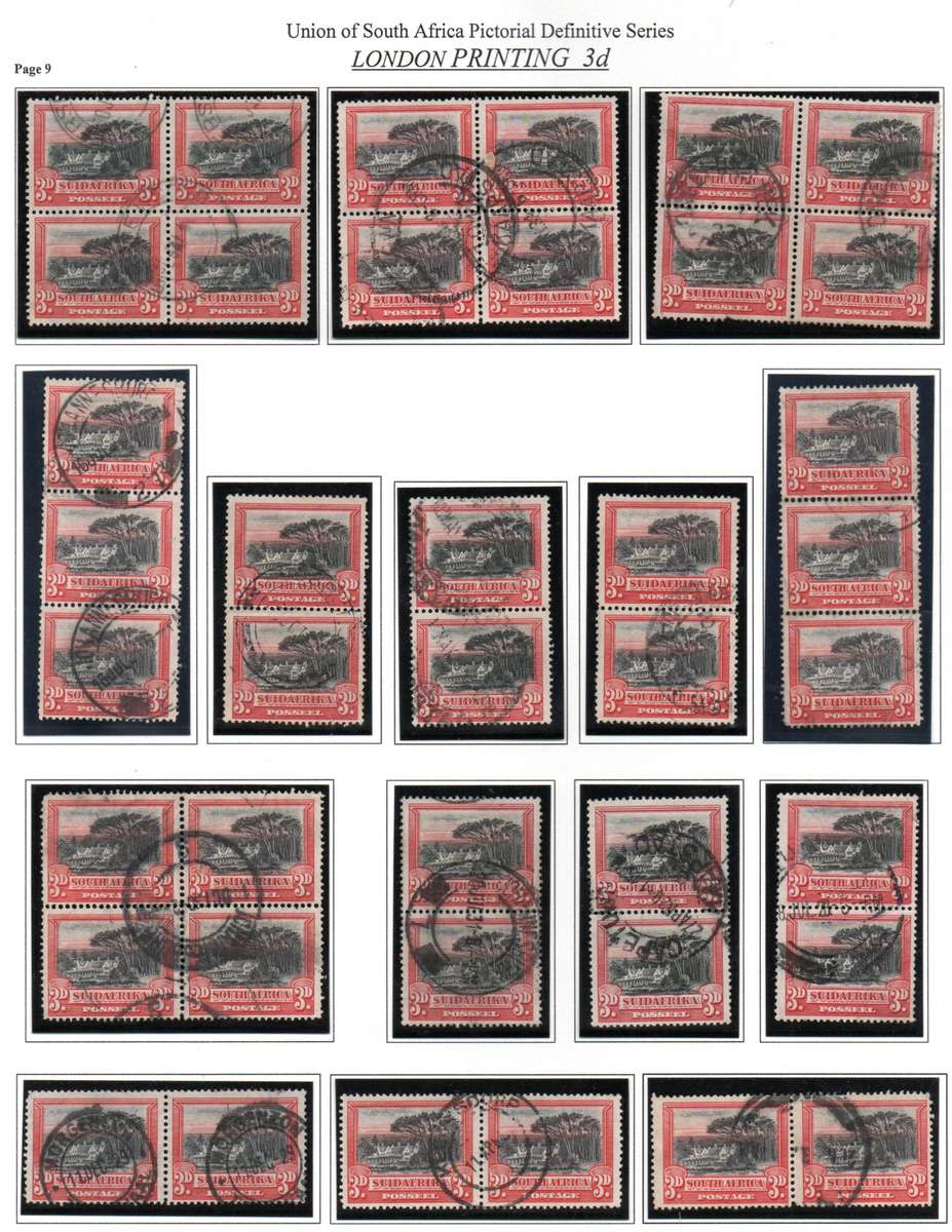 UNION 1927 3d + 2s6d LONDON PRINTING SELECTION inc SOME USEFUL USED BLKS. AS PER SCANS.