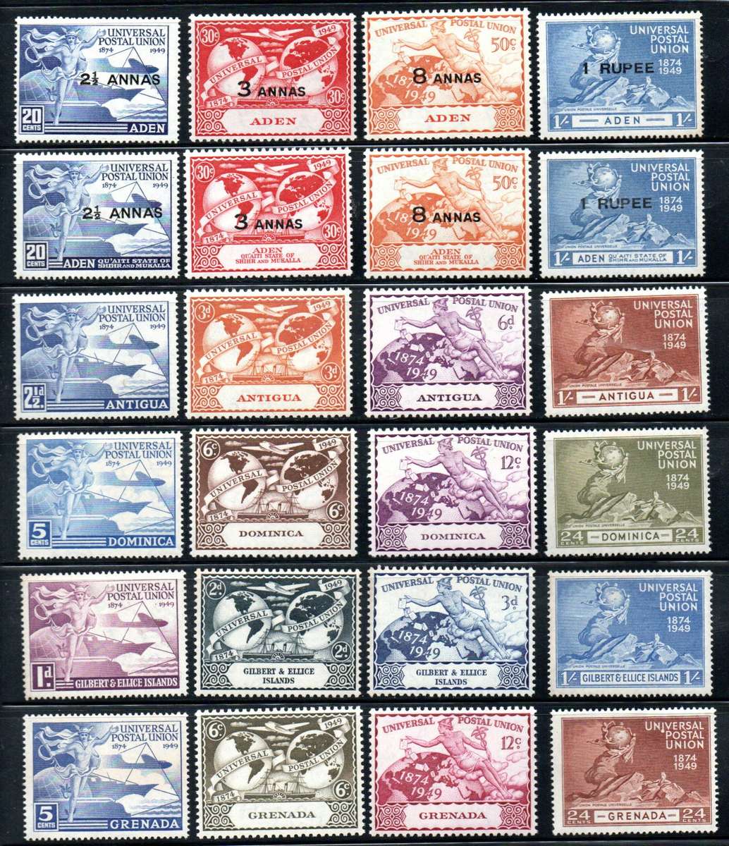 COMMONWEALTH 1949 75TH ANN OF UPU SELECTION OF (X12) M/MINT SETS. TOTAL CV GBP 40+.