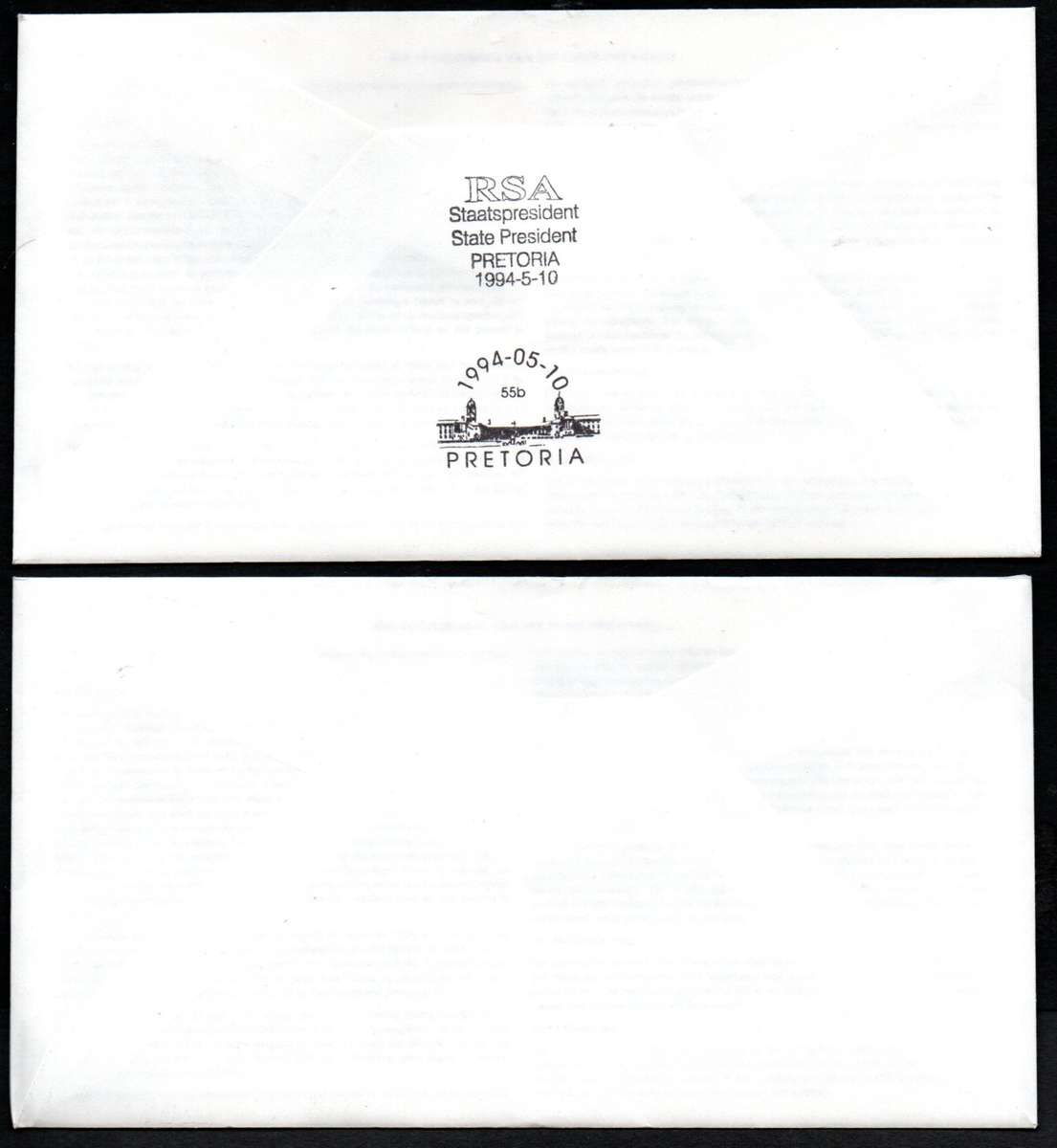 RSA 1994 INAUGURATION FDC 6.3b 'MANDELA' SIGNED + ADDED SPECIAL CACHETS + UNSIGNED FDC. SCARCE. READ