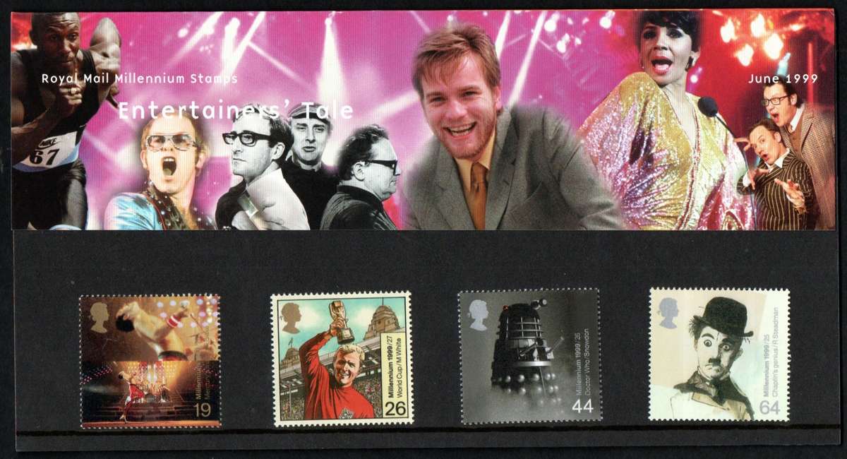 GB 1999 MILLENNIUM SERIES: THE ENTERTAINERS' TALE PRESENTATION PACK NO 299. AS PER SCANS. NICE ITEM.