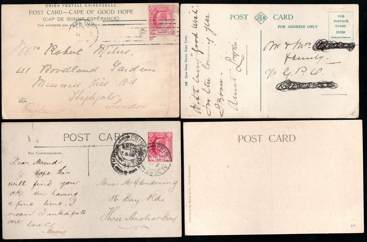 SELECTION (COGH ETC) OF (X5) STANDARD BANK THEMED POSTCARDS. AS PER SCANS. GREAT LOT.