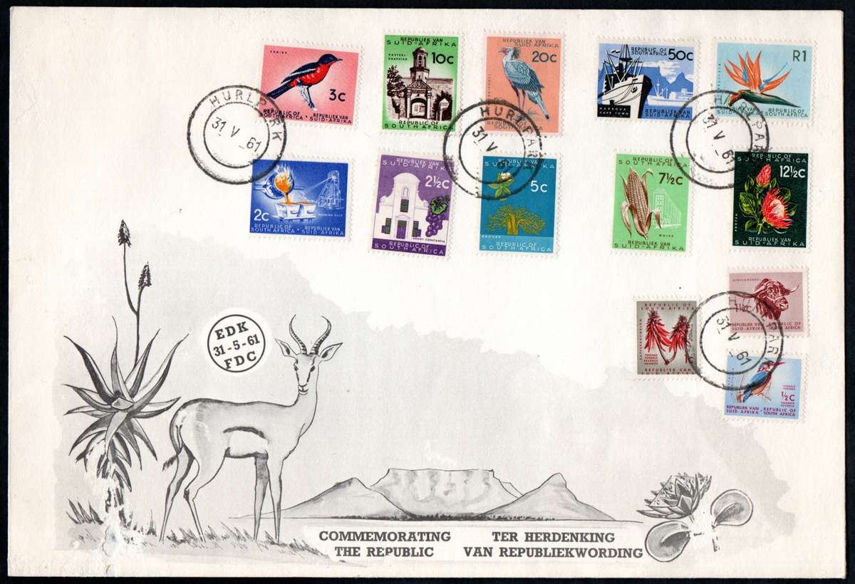 RSA 1961 NEW REPUBLIC (31 MAY 1961) SELECTION OF (X12) FDCs ETC. CONDITION ETC AS PER SCANS.