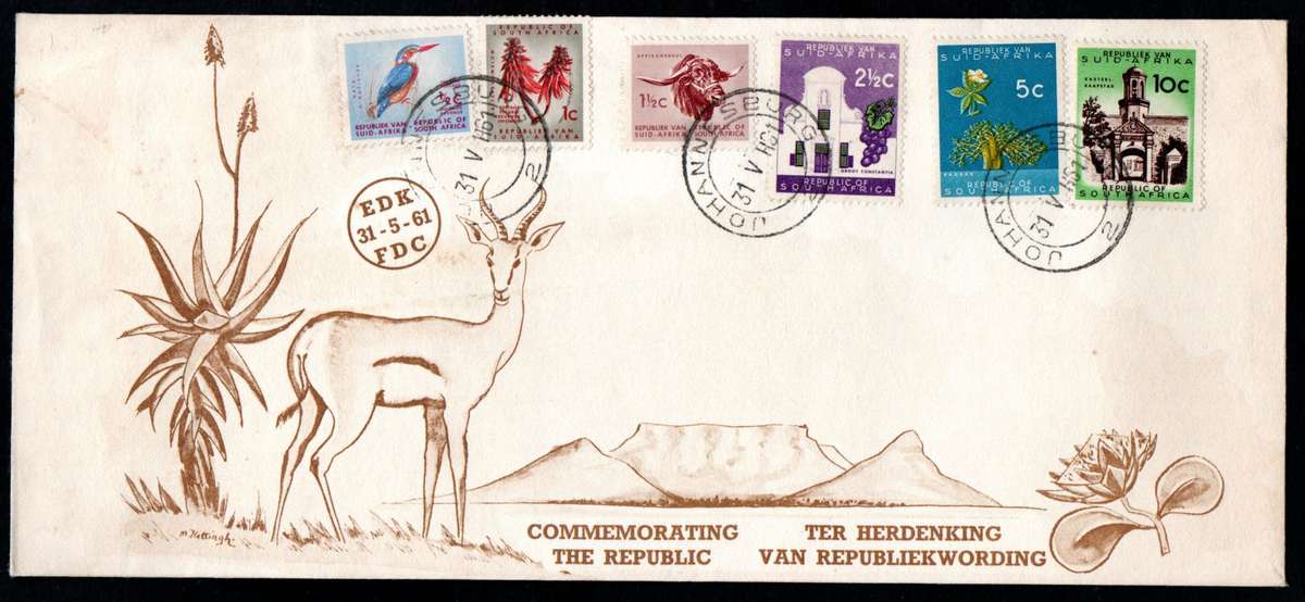 RSA 1961 NEW REPUBLIC (31 MAY 1961) SELECTION OF (X12) FDCs ETC. CONDITION ETC AS PER SCANS.