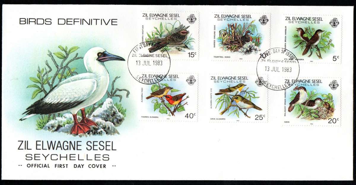 ZIL ELWAGNE SESEL (SEYCHELLES) 1983 BIRDS SET OF (X3) FIRST DAY COVERS. AS PER SCANS. LOVEY ITEMS.
