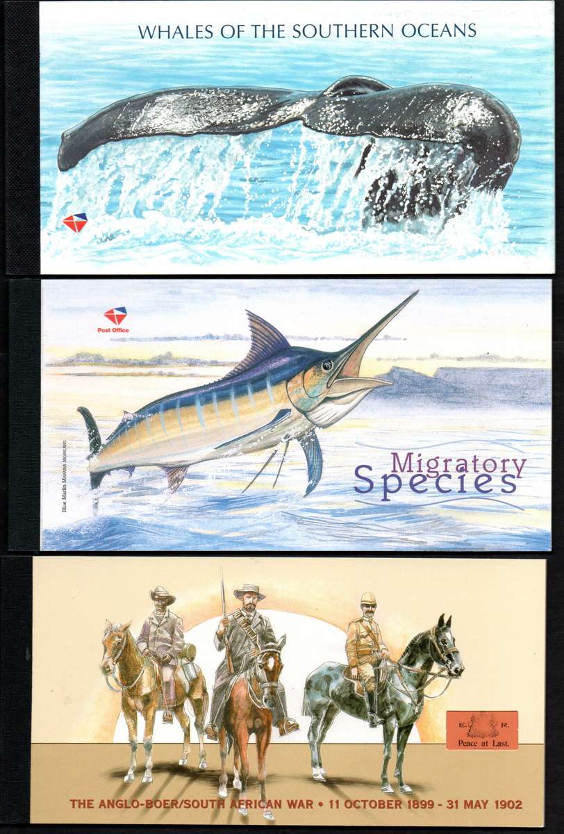 RSA SELECTION OF (X3) SOUVENIR BOOKLETS MINT AND COMPLETE. AS PER SCAN. TOTAL CV R910.