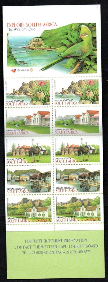 RSA 1998 Explore South Africa mint and complete booklet no 38 Western Cape - CV R500.