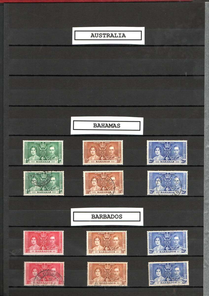 LINDER ALBUM WITH 1937 MINT/USED KGVI CORONATION STAMPS. AS PER IMAGES. NB: PLEASE READ BELOW.