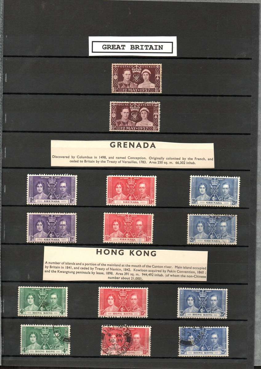 LINDER ALBUM WITH 1937 MINT/USED KGVI CORONATION STAMPS. AS PER IMAGES. NB: PLEASE READ BELOW.