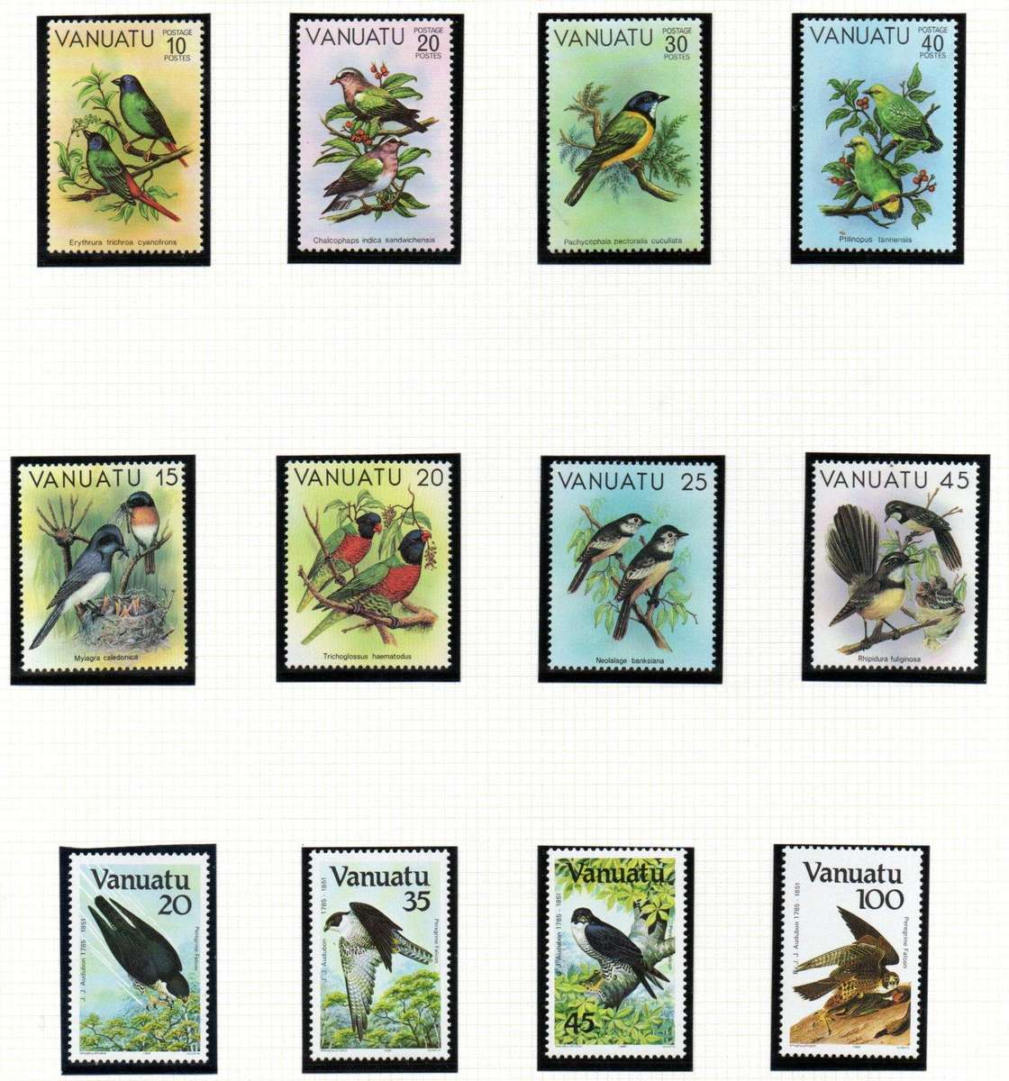 VANUATU 1981/83/85 (X3) BIRDS SETS OF (X4) UMM. AS PER SCANS. LOVELY THEMATIC SETS.
