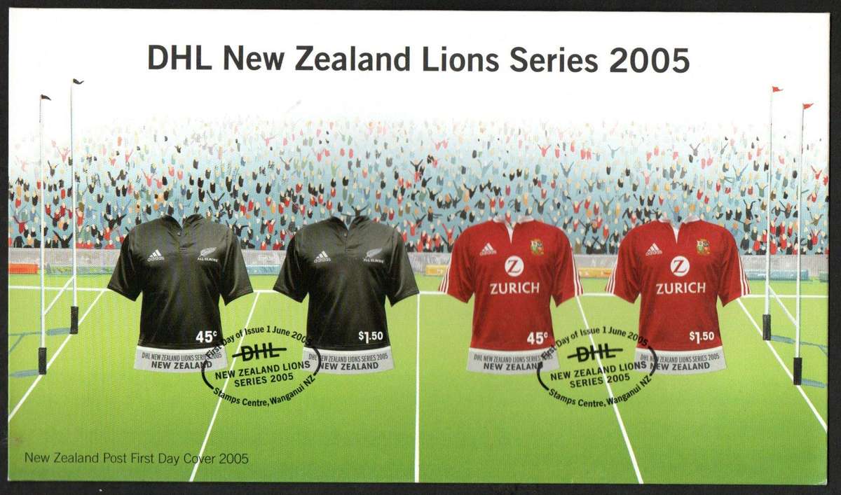 NEW ZEALAND 2005 DHL NEW ZEALAND LIONS SERIES (RUGBY) FIRST DAY COVER. AS PER SCANS. GOOD VALUE.