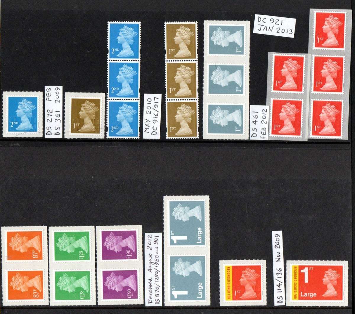 GB LOT OF QEII MACHINS (1ST, 2ND CLASS, SELF-ADHESIVES ETC) MINT/USED. AS PER SCANS.