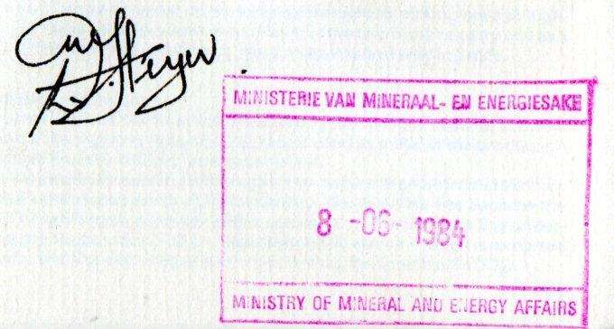 RSA 1984 STRATEGIC MINERALS FDC NO 4.6 SIGNED/RUBBER STAMPED 'DANIEL STEYN - MINISTER OF MINERALS'