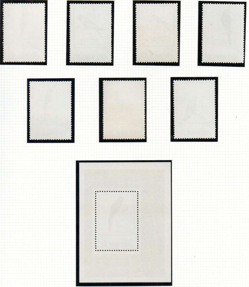 VIETNAM 1985 PARROTS UMM SET OF (X7) SINGLES. SG1176-MS1183. CV GBP 13+. AS PER SCANS.