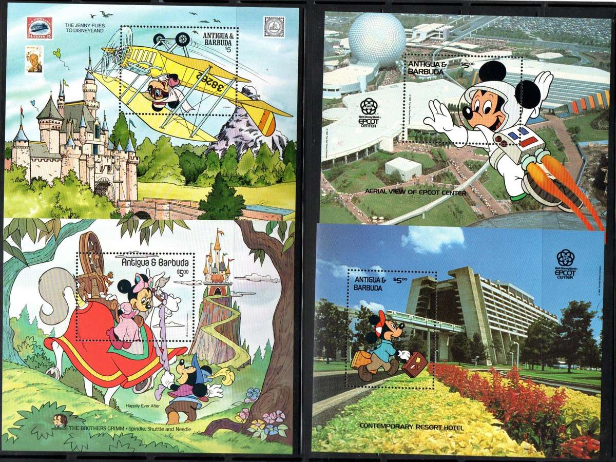 ANTIGUA AND BARBUDA LOT (X20) UMM DISNEY CARTOON THEMED MINI SHEETS. AS PER (X5) SCANS. GOOD VALUE.