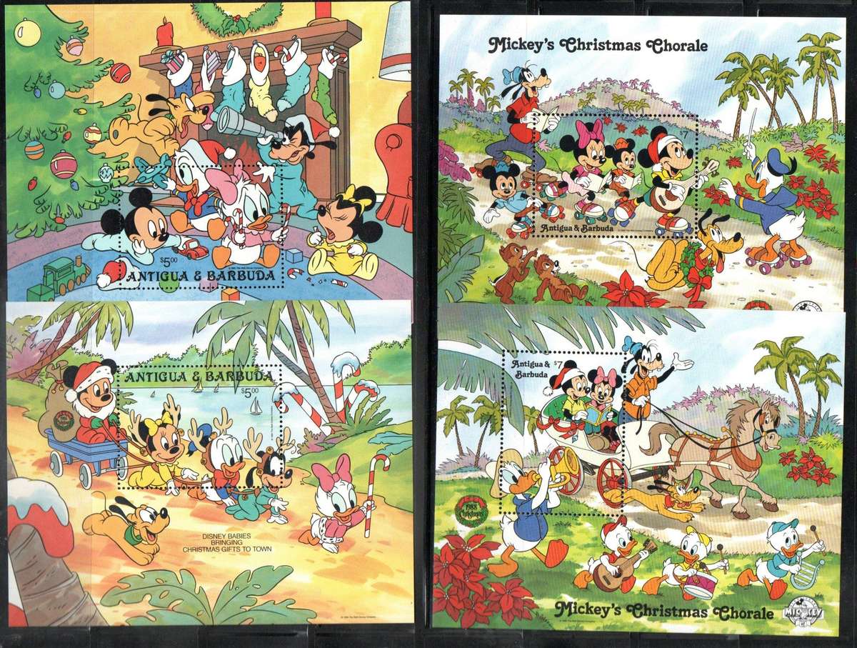 ANTIGUA AND BARBUDA LOT (X20) UMM DISNEY CARTOON THEMED MINI SHEETS. AS PER (X5) SCANS. GOOD VALUE.
