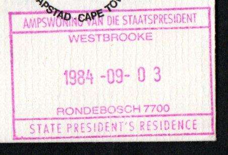 RSA 1984 CONSTITUTION MULTIPLE SIGNED/RUBBER STAMPED FDC `BOTHA, RAJBANSI, HENDRICKSE, DESIGNER ETC'