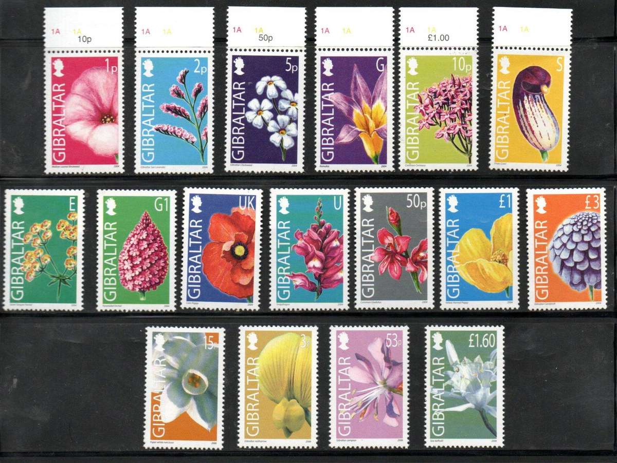 GIBRALTAR 2004 WILD FLOWERS SET OF (X13) UMM + 2006 ADD VALUES. SG1094/1106 CV GBP 38+. AS PER SCANS