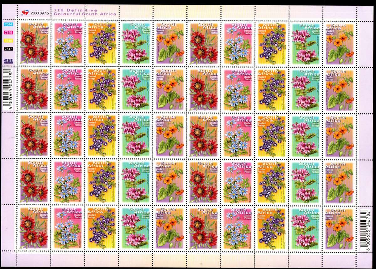 RSA 7th def umm standard postage full sheet of (x50) - dated 15/09/2003 - as per scans - good value