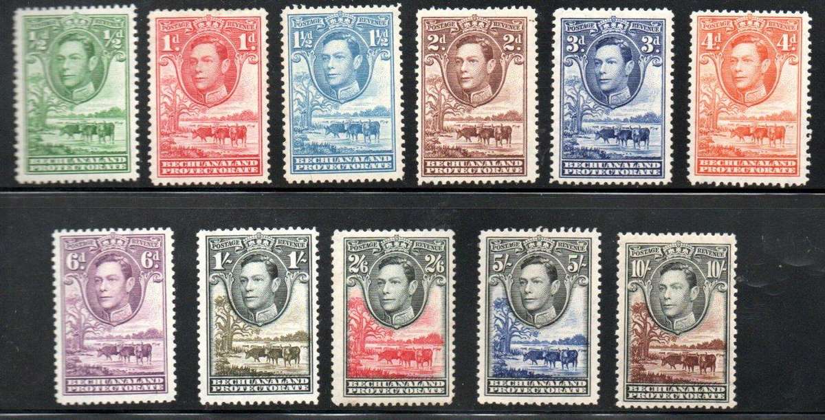 Bechuanaland 1938-52 KGVI m/mint set of (x11) - SACC113-123 - as per scans - CV R3195.
