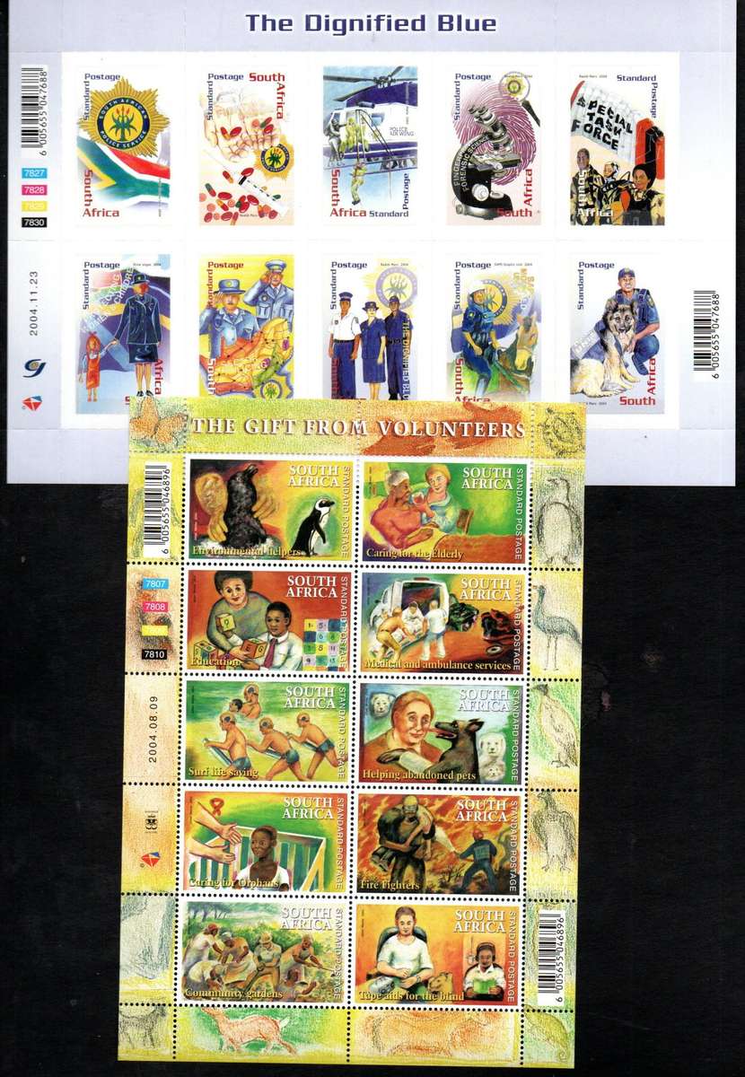 RSA selection of (x8) umm/self-ad standard postage sheets/sheetlets - as per (x5) scans  CV R1550.