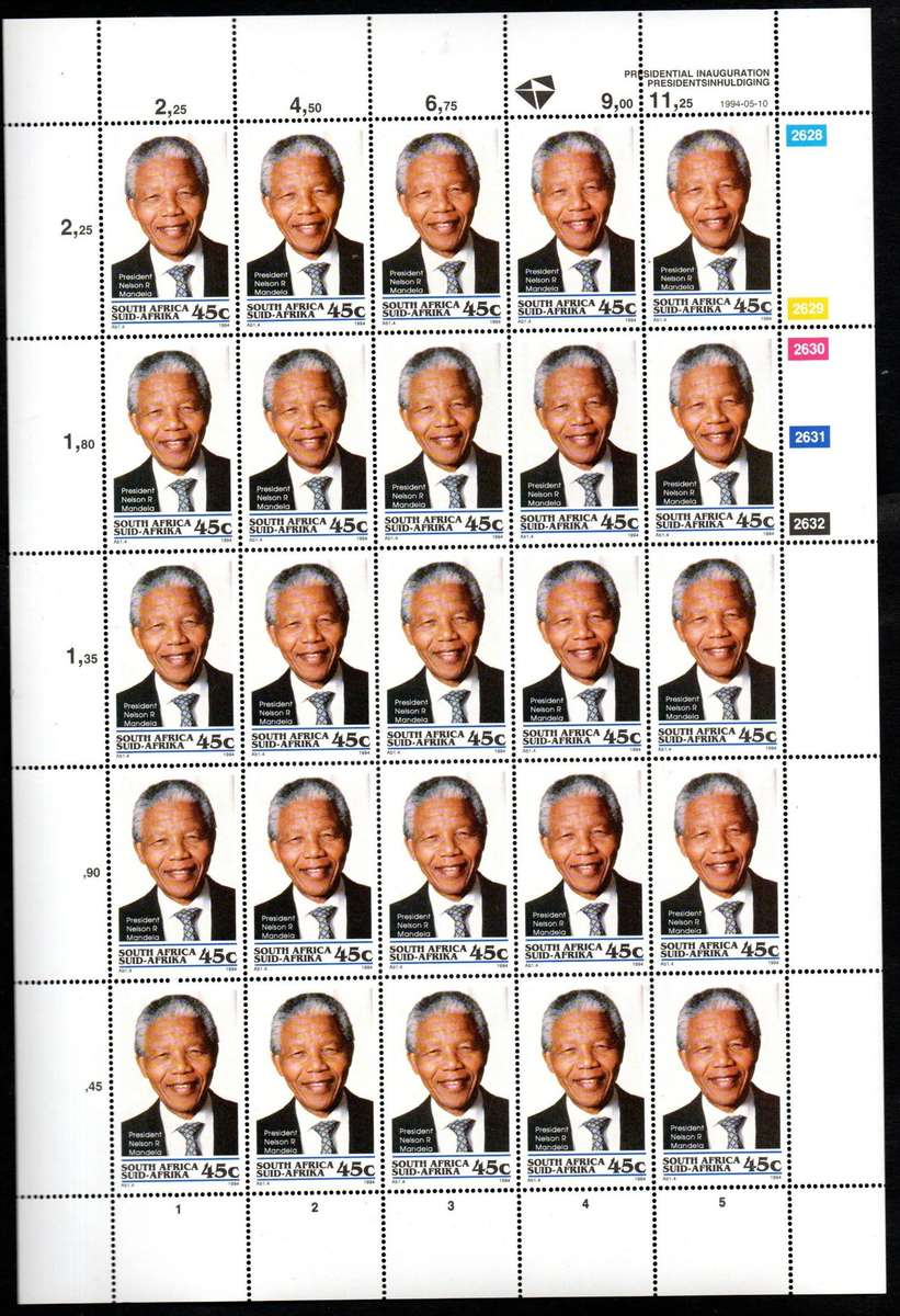 RSA 1994 presidential election (Mandela) 45c full sheet umm - CC862 - CV R1350.