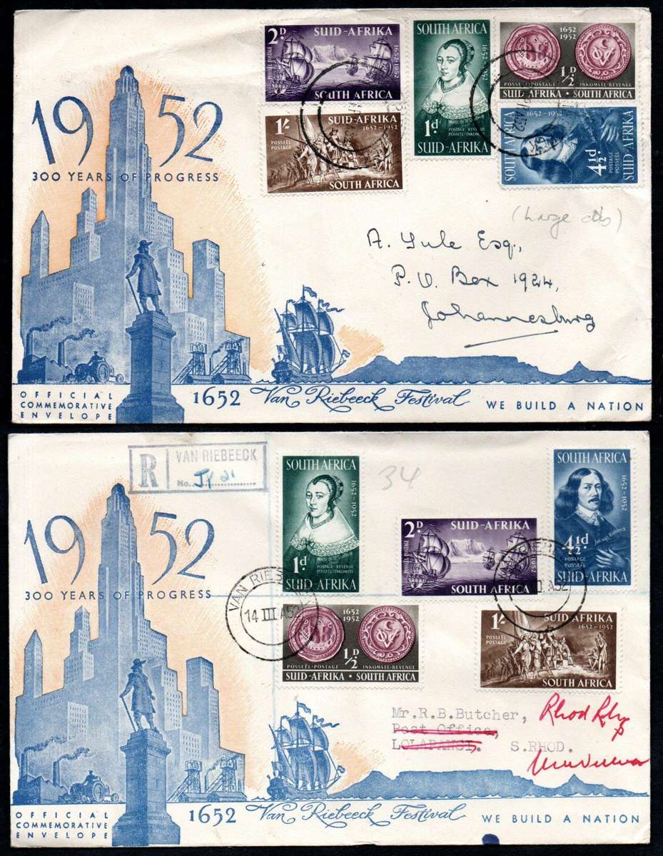 Union 1952 tercentenary of Van Riebeeck selection of (x26) covers - condition etc as per scans.