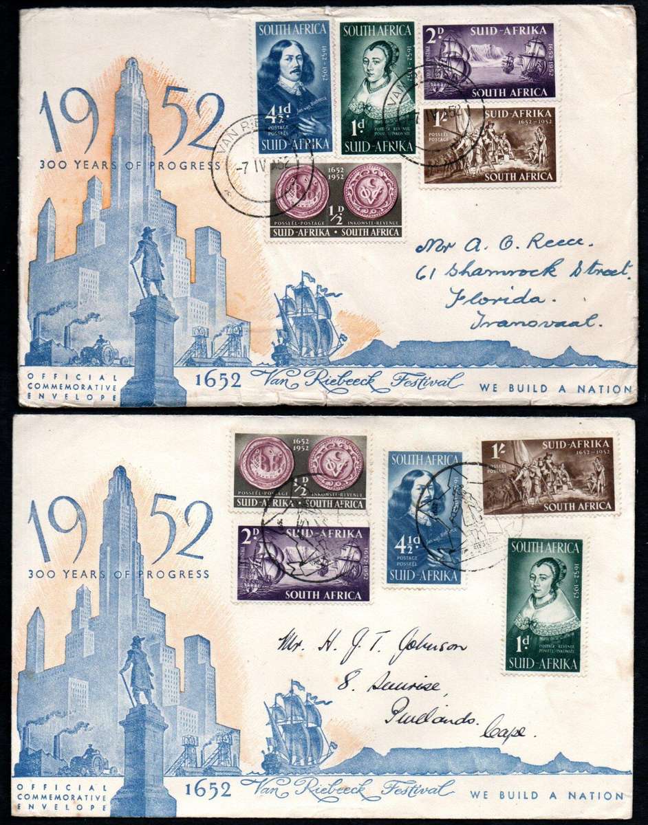 Union 1952 tercentenary of Van Riebeeck selection of (x26) covers - condition etc as per scans.