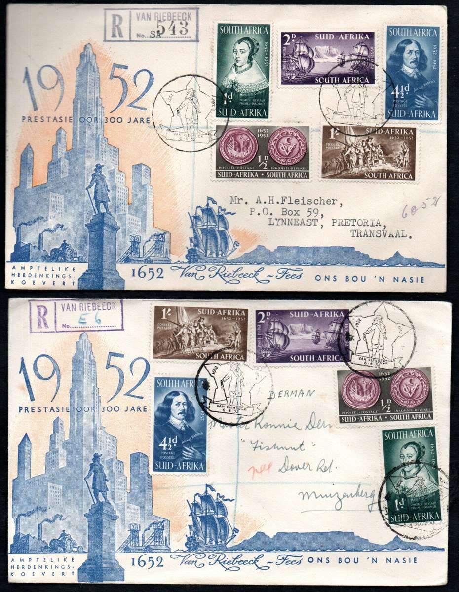 Union 1952 tercentenary of Van Riebeeck selection of (x26) covers - condition etc as per scans.