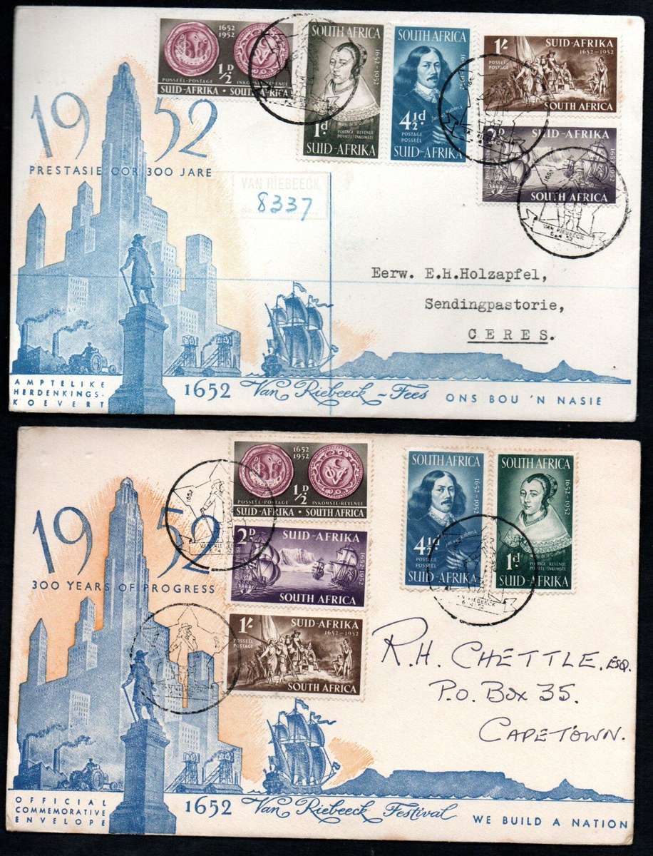 Union 1952 tercentenary of Van Riebeeck selection of (x26) covers - condition etc as per scans.