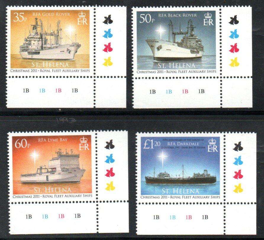 St Helena 2011 Christmas royal fleet auxillary ships umm set of (x4)  SG1167-70  CV GBP 8.6.