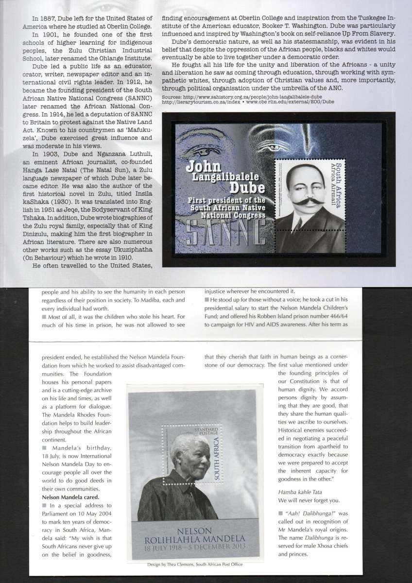 RSA selection of (x5) souvenir folders with mini sheets - as per scans.