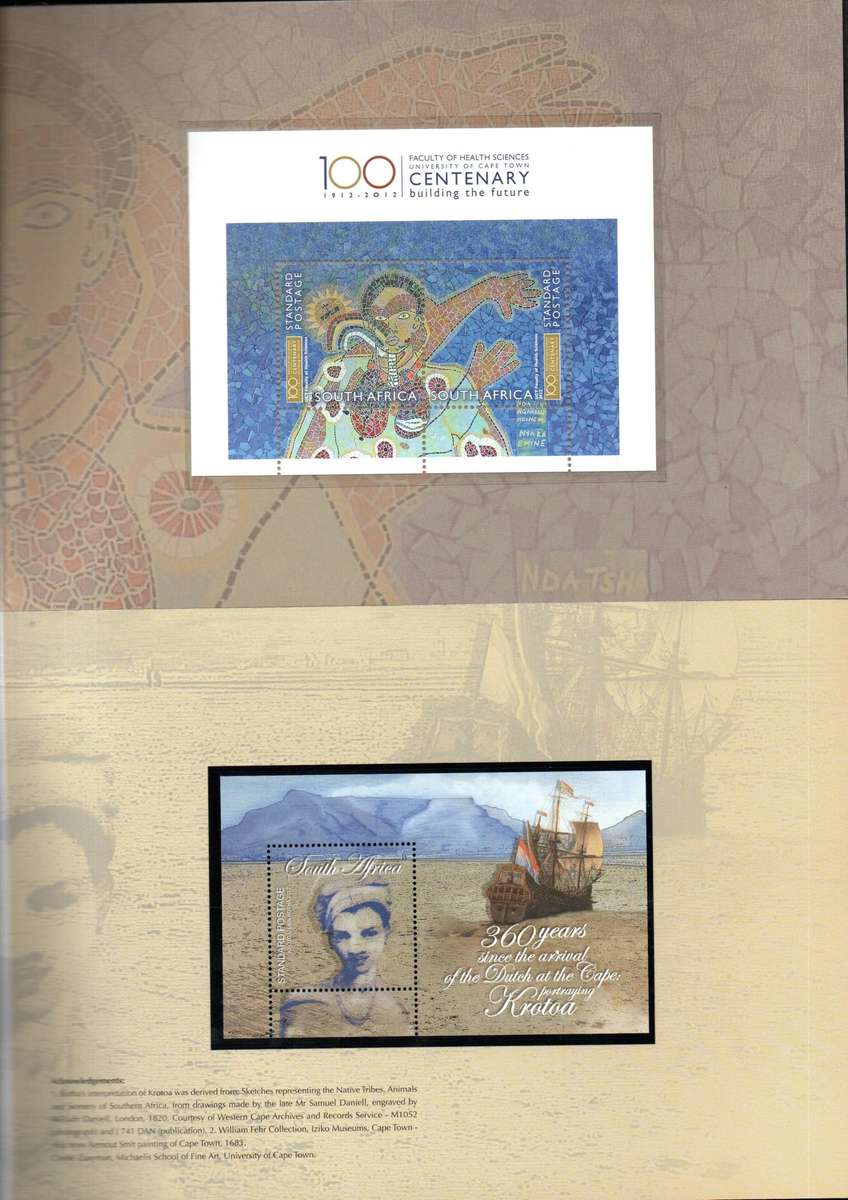 RSA selection of (x5) souvenir folders with mini sheets - as per scans.