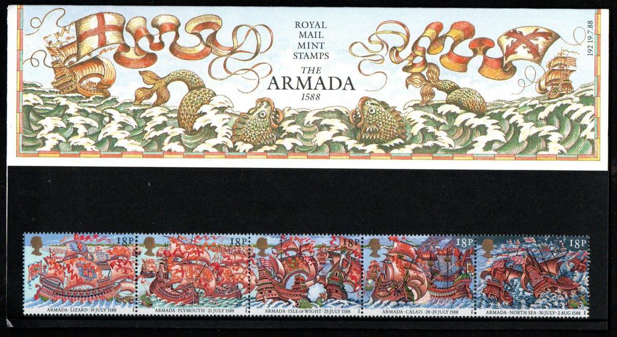 GB 1988 400th anni of Spanish Armada mint presentation pack no 192.