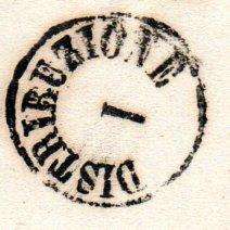 Italy 1866 scarce letter from Treviso to Rovigo - 'Distribuzione 1' cachet + 'Rovigo' arrival cachet