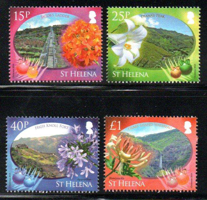 St Helena 2010 Christmas (flowers) umm set of (x4) singles  SG1140-3  CV GBP 7