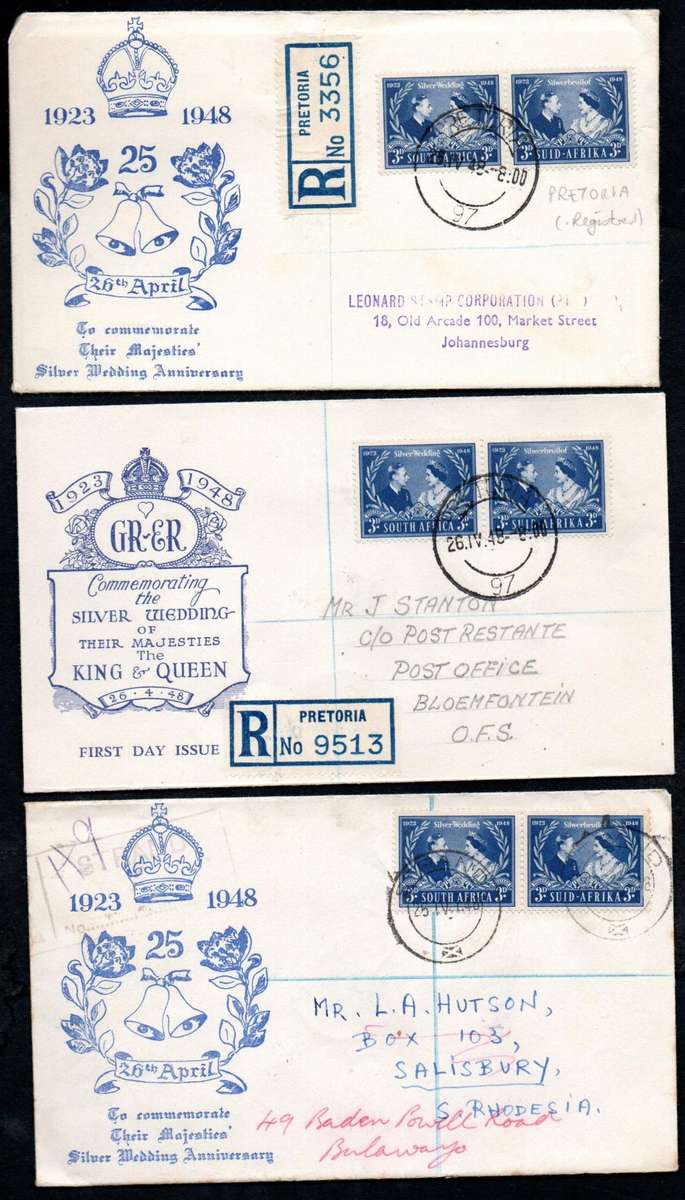 UNION 1948 ROYAL SILVER WEDDING SELECTION OF (X21) COVERS. AS PER SCANS. NICE LOT.