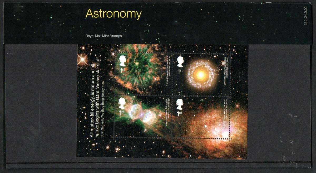 GB 2002 Astronomy presentation pack no 339  CV GBP 11.