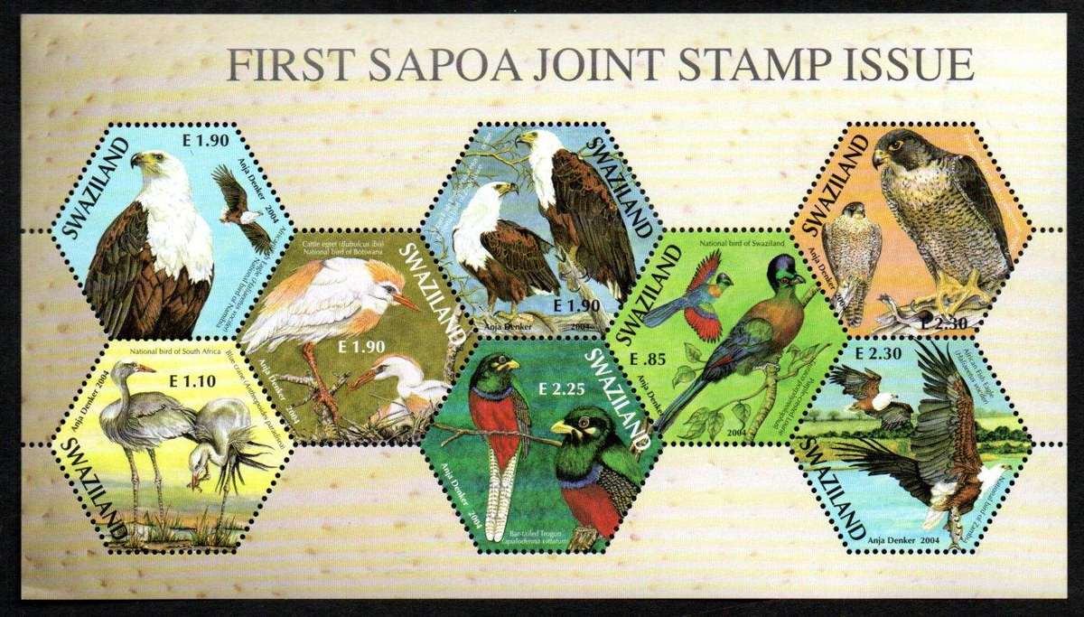 Swaziland 2004 first joint SAPOA birds umm mini sheet  SGMS741  CV GBP 10.5
