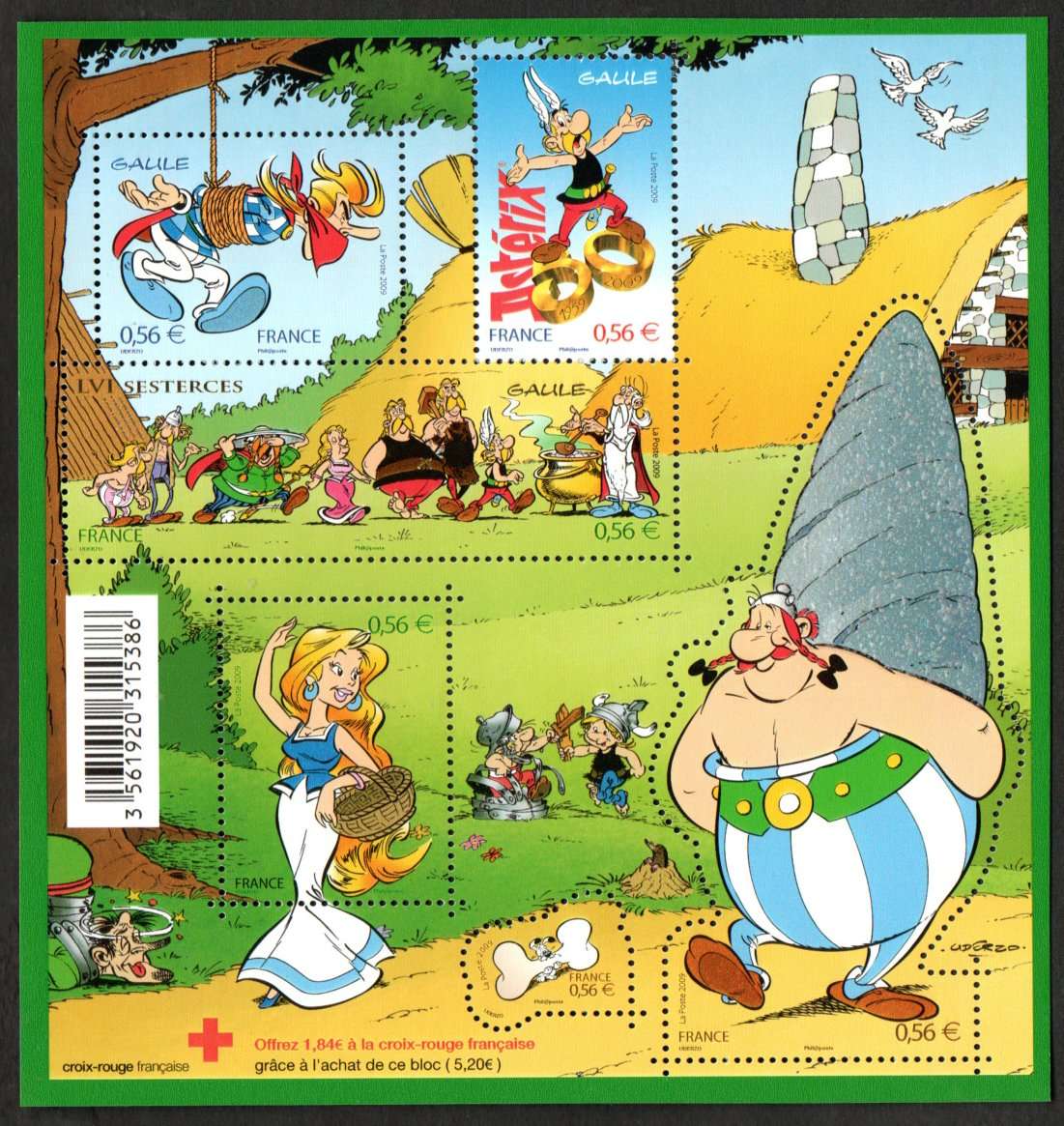 France 2009 50th anni of Asterix (Red Cross) umm mini sheet  SGMS4724  CV GBP 15  lovely thematic