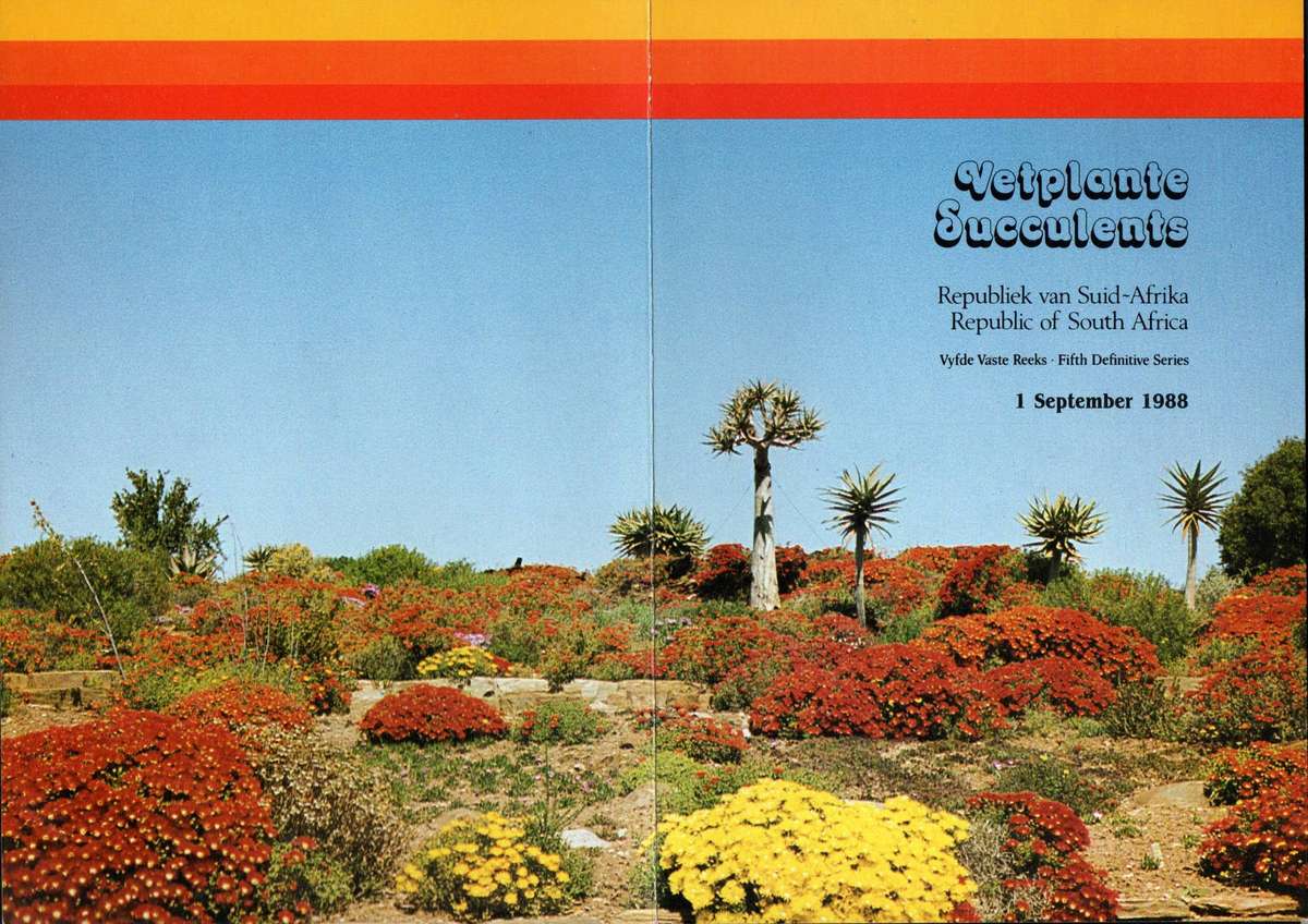 RSA 1988 5th def issue succulents/Kirstenbosch 75 Festival program - as per scans.