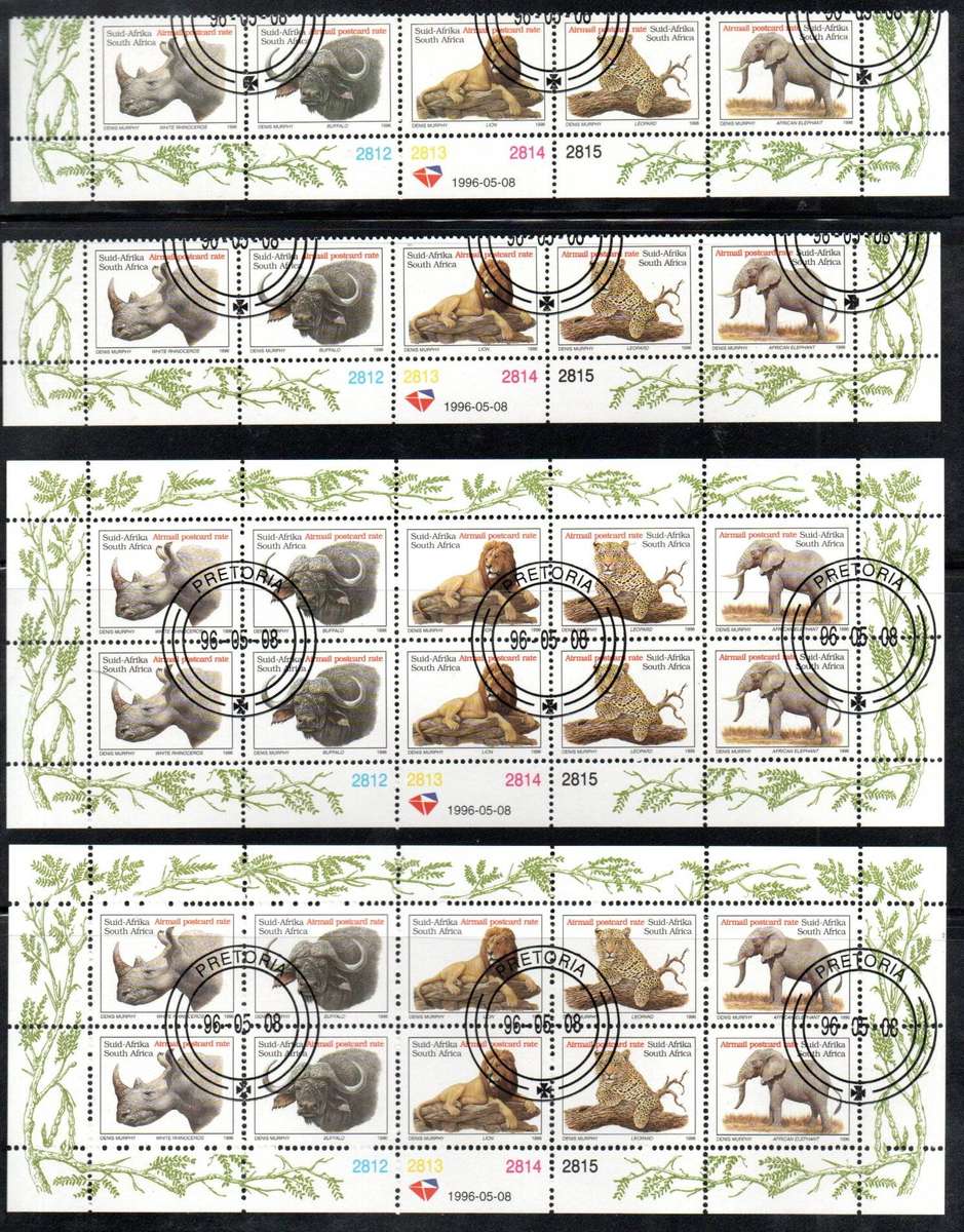 RSA 1996 Big Five sheetlets/strips cto - as per scans.