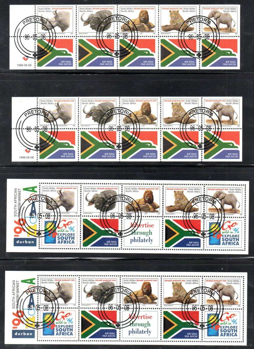 RSA 1996 Big Five sheetlets/strips cto - as per scans.