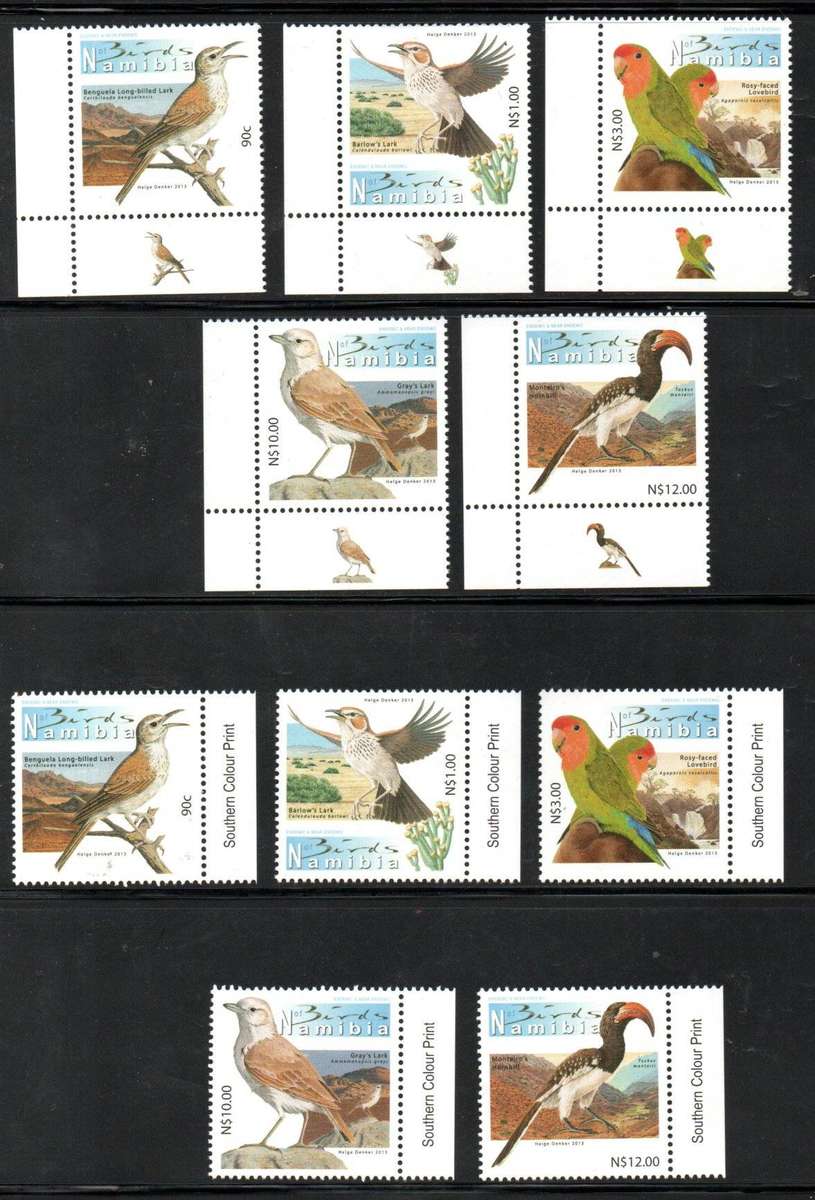 Namibia 2013 (x2) 5th def add values (birds) sets of (x5) - SACC773-65 - as per scans.