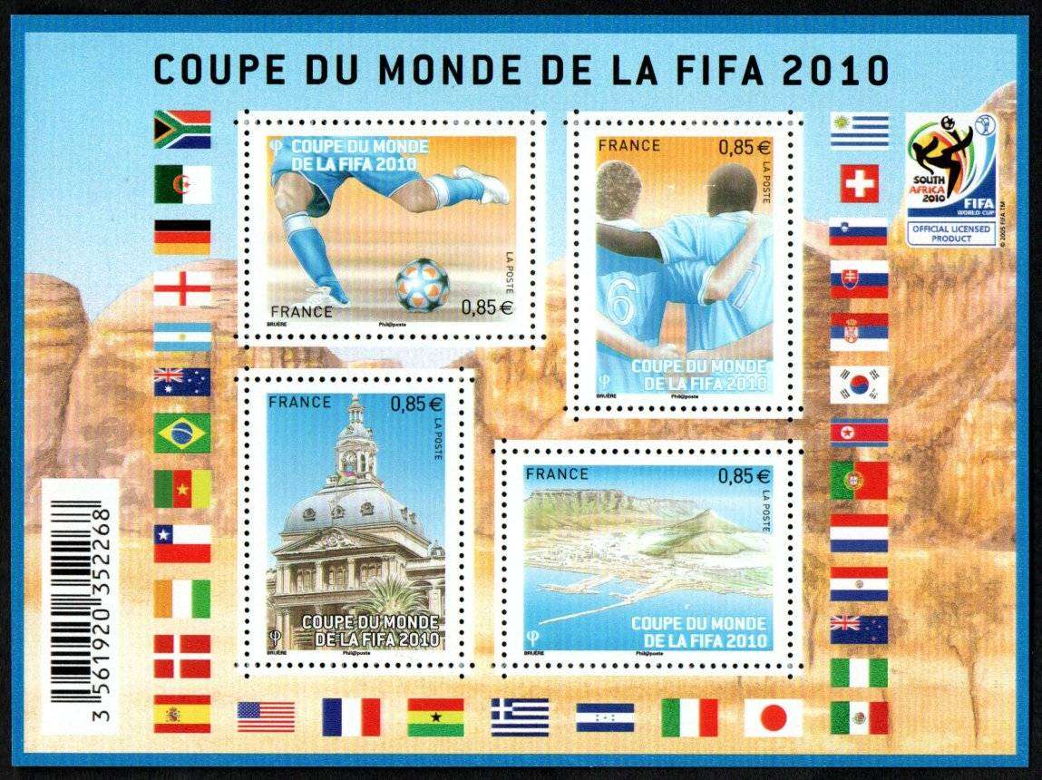 France 2010 World Cup Football Champs, South Africa msheet  SGMS4829  CV GBP 11.5.