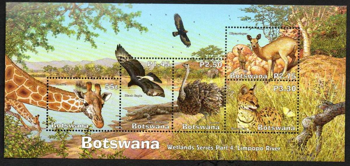 Botswana 2003 wetlands (4th issue) the Limpopo River umm mini sheet  SGMS1014  CV GBP 7.