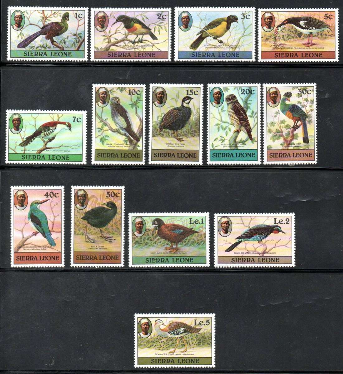 Sierra Leone 1984 decade of African transport (cars+animals) umm set of (x6) + msheet  SG801- MS805