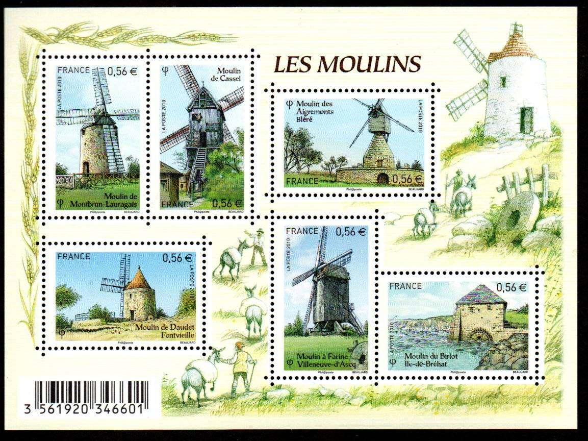 France 2010 windmills umm sheet of (x6)  SGMS4844  CV GBP 14.
